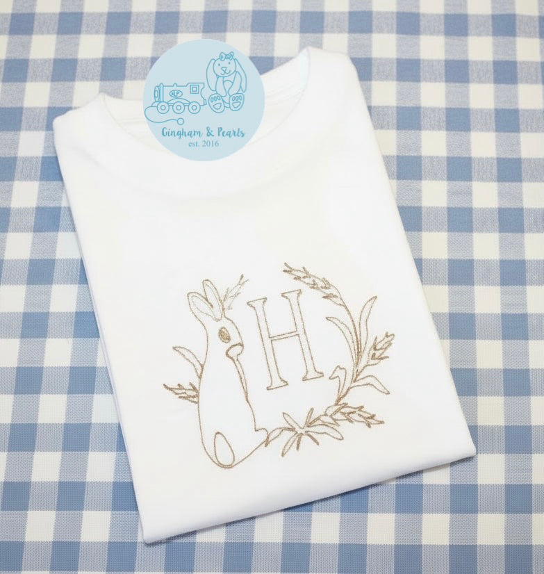 Bunny Frame Shirt with Single Letter