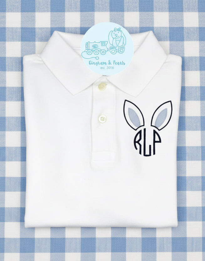 Boys Bunny Ears and Monogram Polo