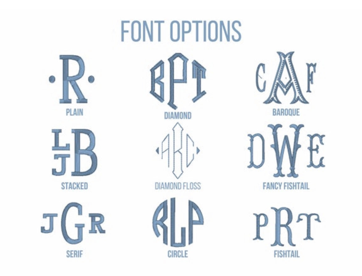 Stacked Serif Floss Applique Monogram Font