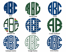 Load image into Gallery viewer, Circle Monogram Fonts