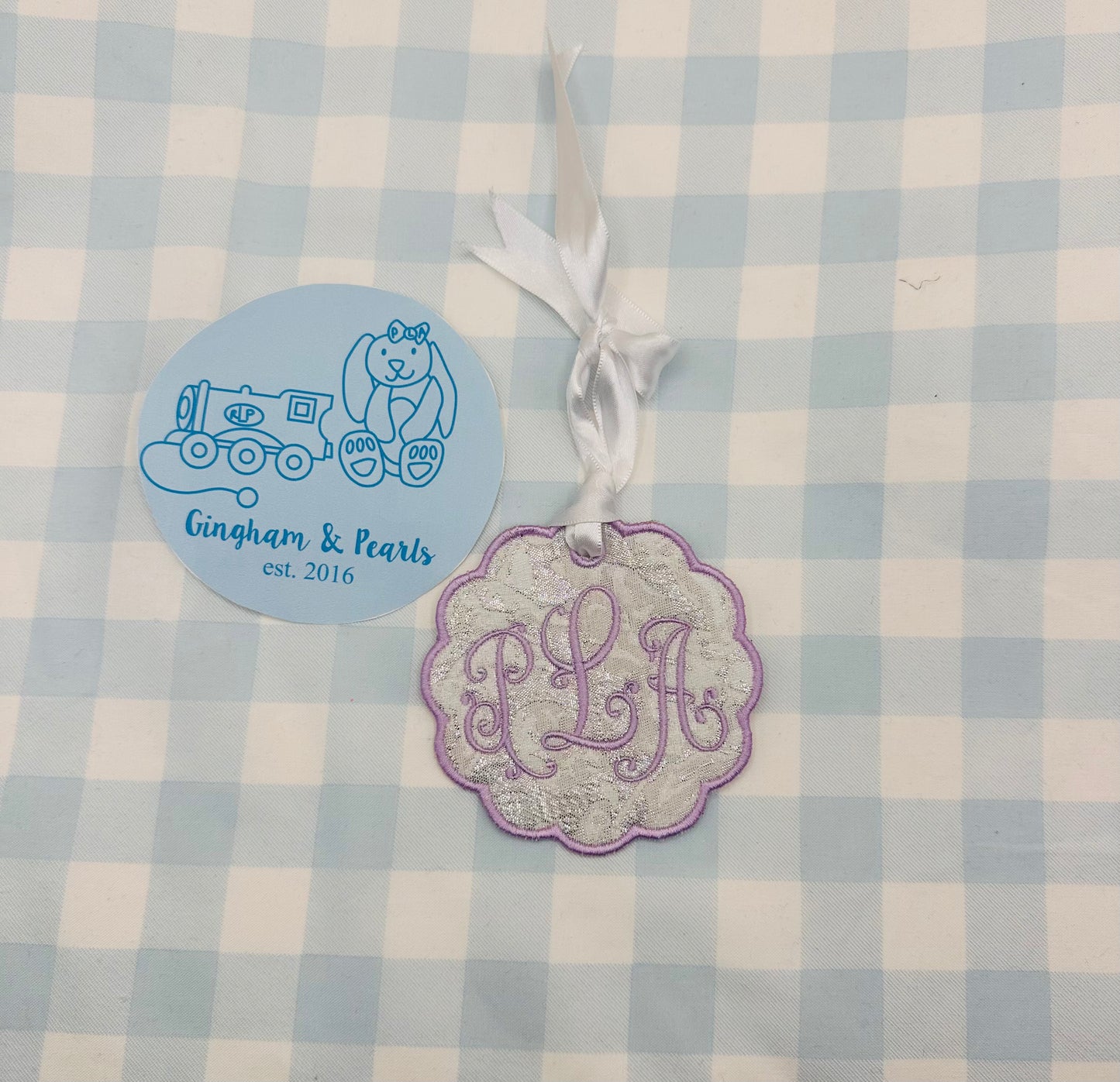 Monogram Bag Tag with Memory Fabric
