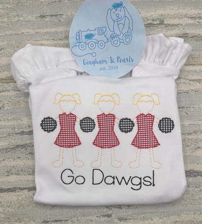 Game Day Ready: Girls Gingham Appliqué Cheerleader Shirt