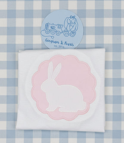 Girl appliqué bunny shirt