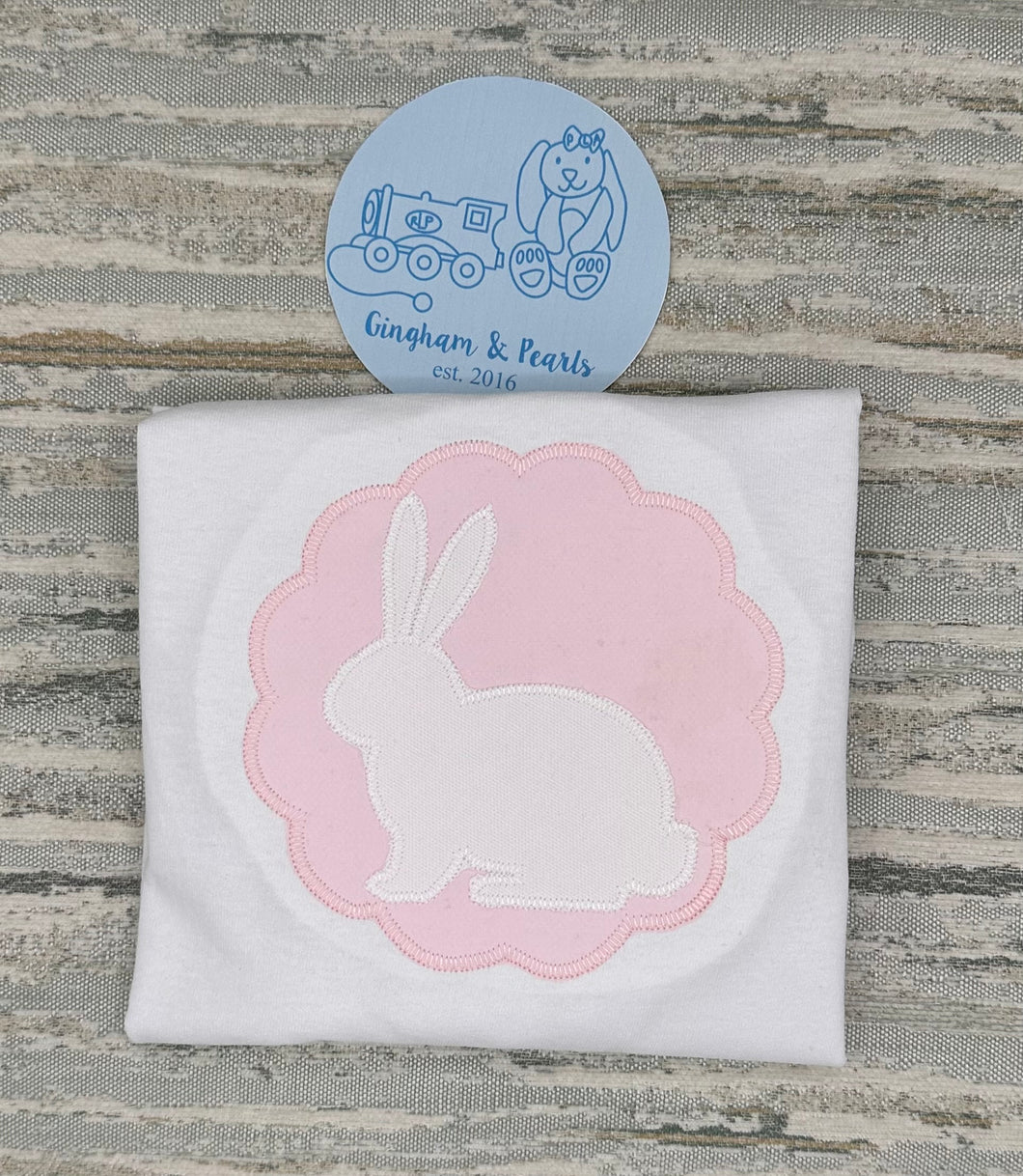 Girl appliqué bunny shirt