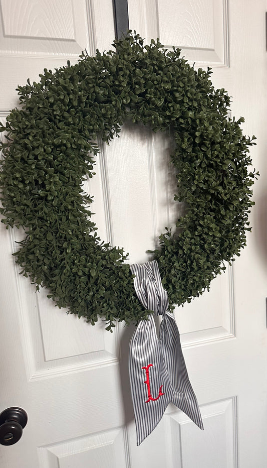 Black and white wreath sash