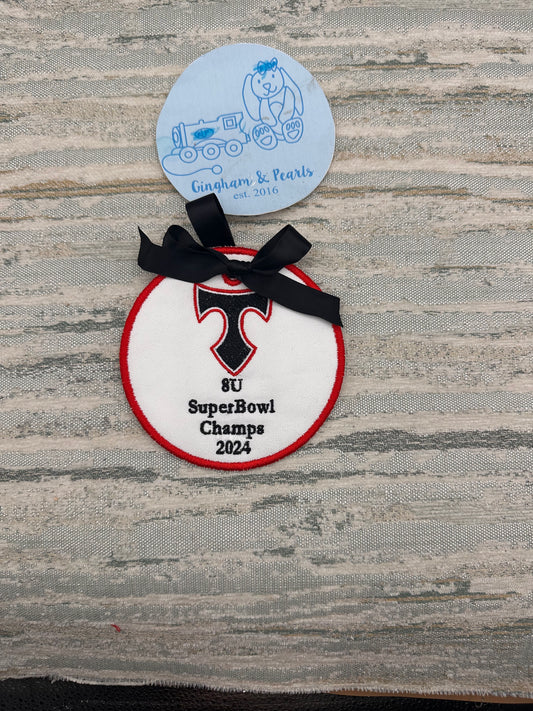 Personalized Embroidered Football Logo Ornament