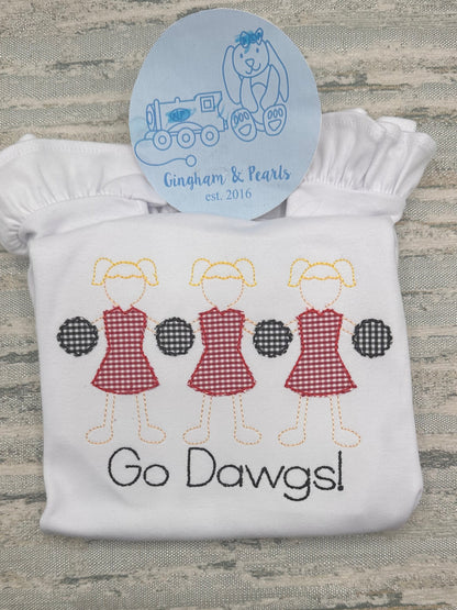 Game Day Ready: Girls Gingham Appliqué Cheerleader Shirt