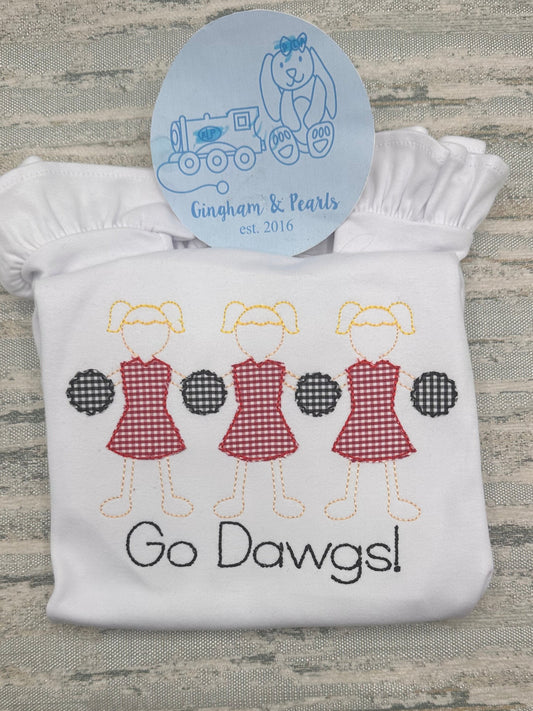 Game Day Ready: Girls Gingham Appliqué Cheerleader Shirt