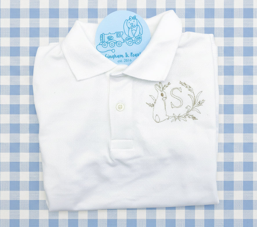 Bunny Frame Polo with Single Letter