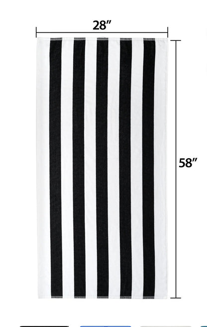 Personalized Cabana Striped Beach Towel