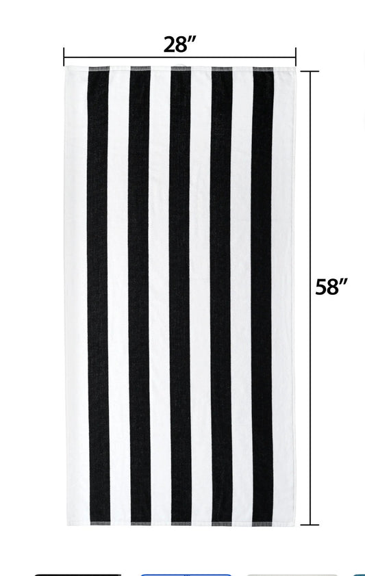 Personalized Cabana Striped Beach Towel