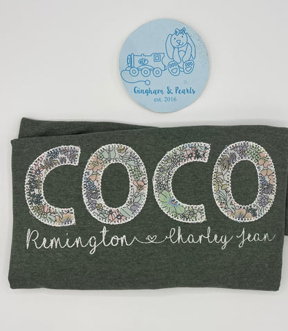 Embroidered Applique Mama Shirt