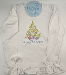 Girls Christmas Tree with presents shirt