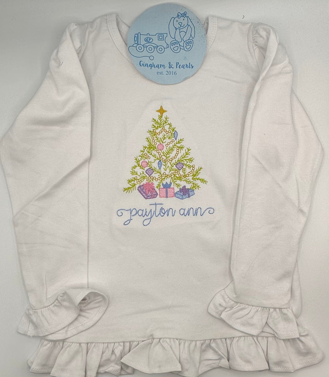 Girls Christmas Tree with presents shirt