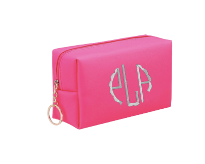 Personalized Hot Pink Nylon Cosmetic Pouch-DePass