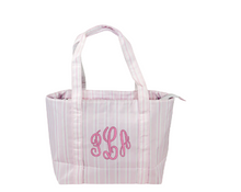 Load image into Gallery viewer, Personalized Stripe Pink Nylon Tote Bag-DePass
