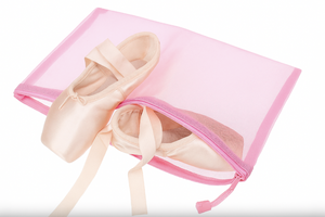 Personalized Pink Mesh Ballet Shoe Bag-DePass
