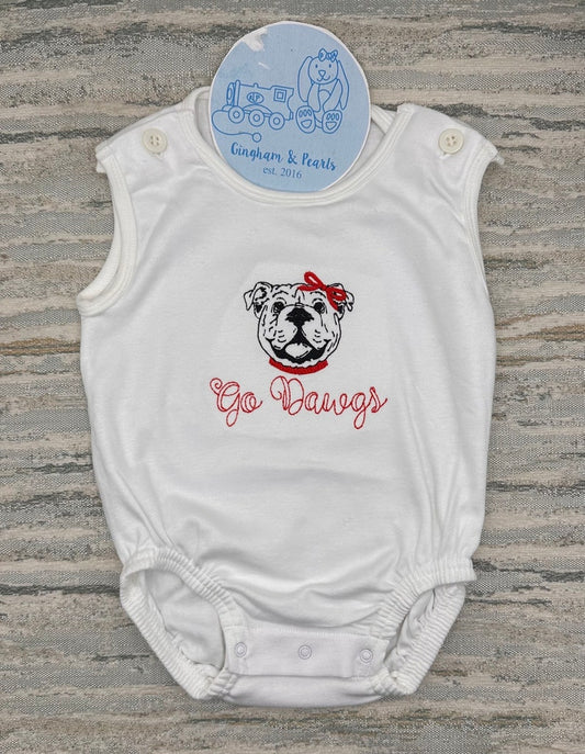 Girls bulldog football romper