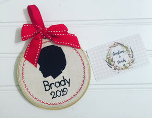 silhouette hoop ornament