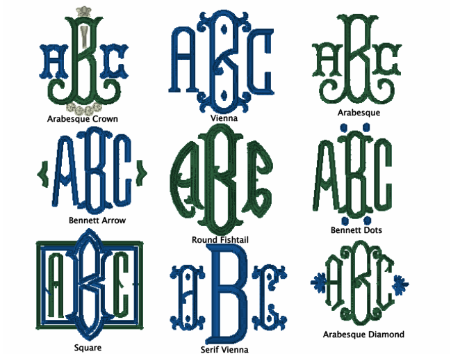 Circle Monogram Fonts
