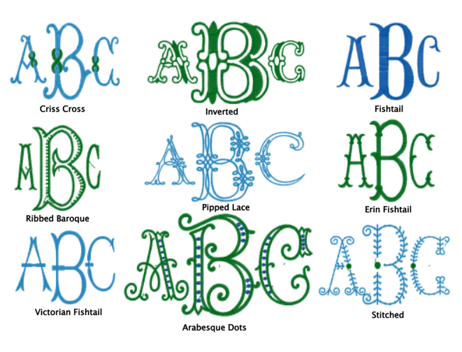 Fishtail Monogram Fonts