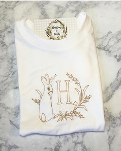 Bunny Frame Shirt with Single Letter