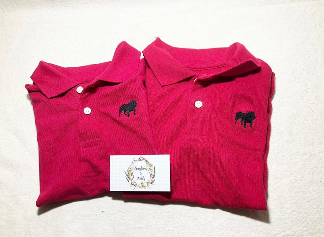 Game Day Ready: Bulldog Motif Polo