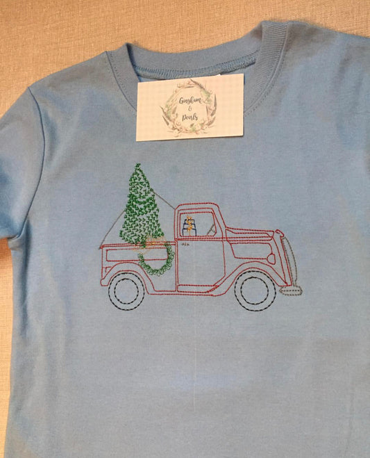 Boys Truck with Christmas Tree